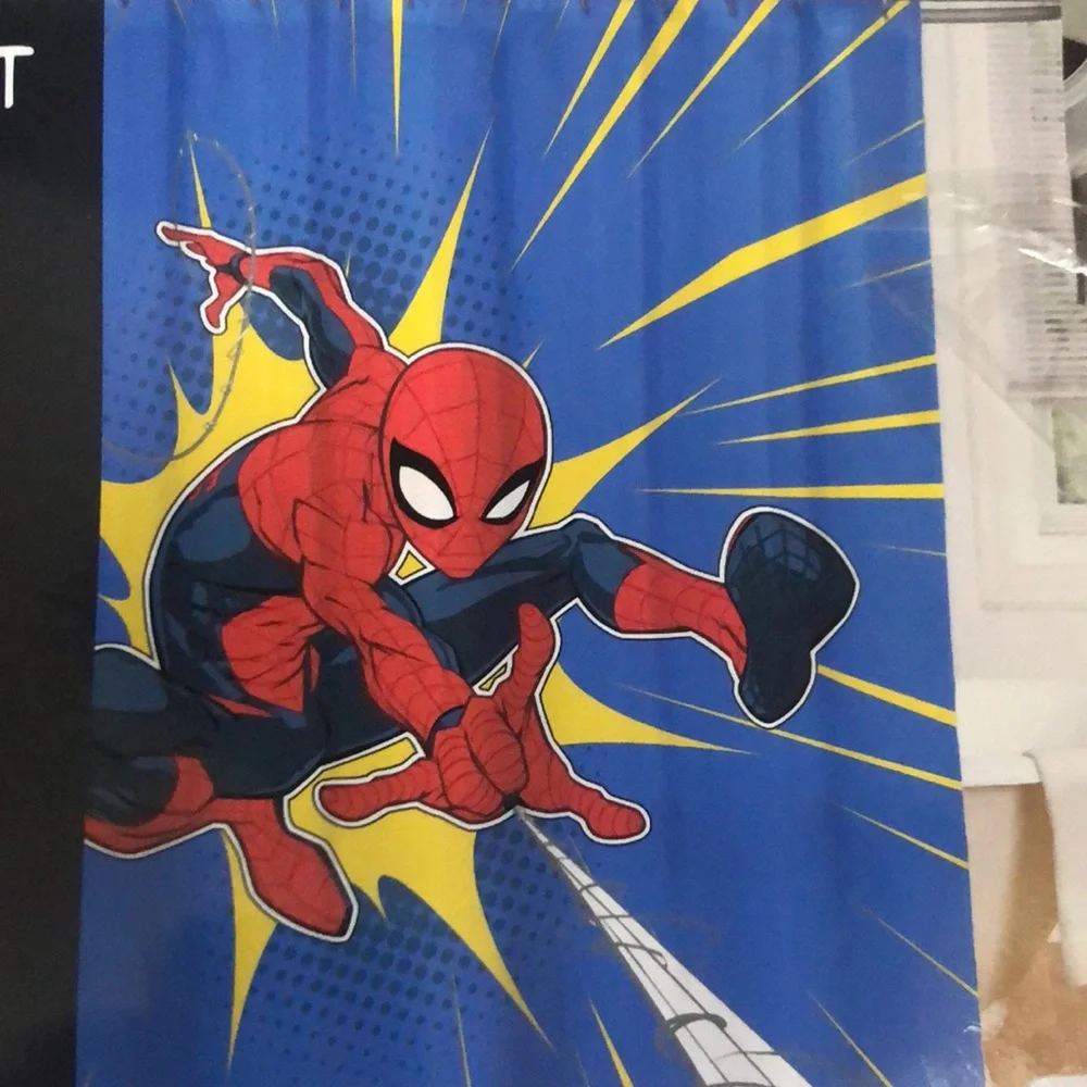 Marvel Spiderman Shower Curtain Set - Red, Blue, Yellow